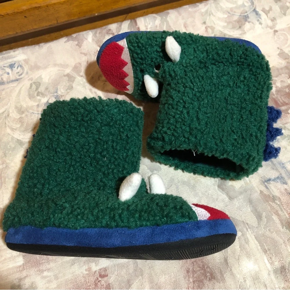 Totes Toddlers Green Dino slippers Boots